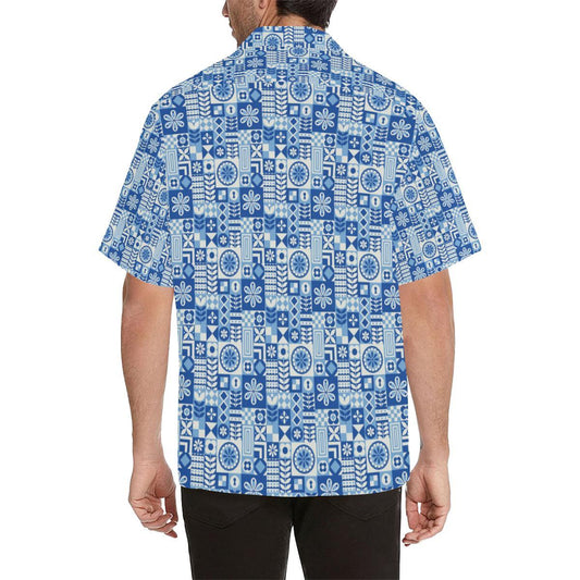 Swedish Print Pattern Men Aloha Hawaiian Shirt