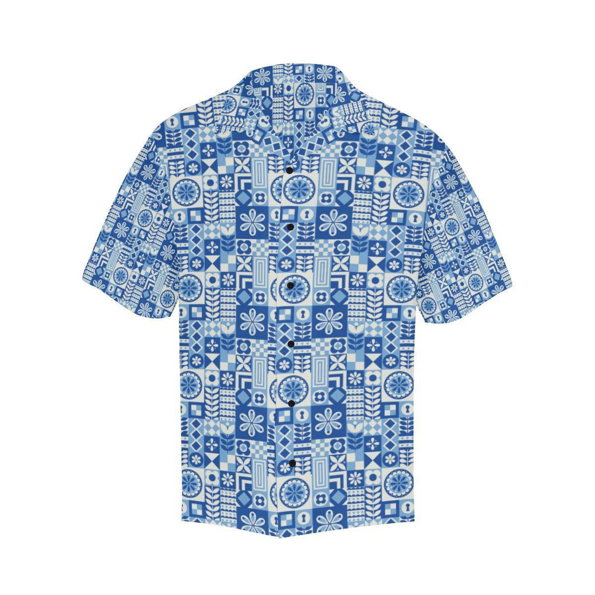 Swedish Print Pattern Men Aloha Hawaiian Shirt
