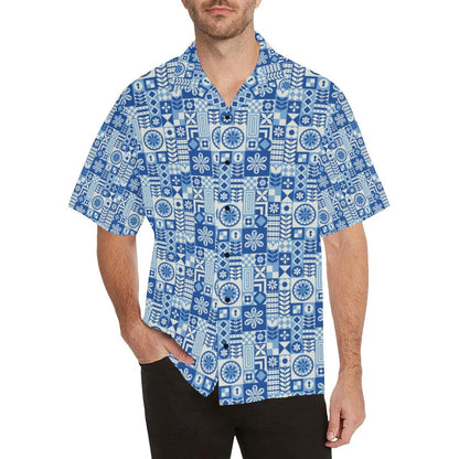 Swedish Print Pattern Men Aloha Hawaiian Shirt