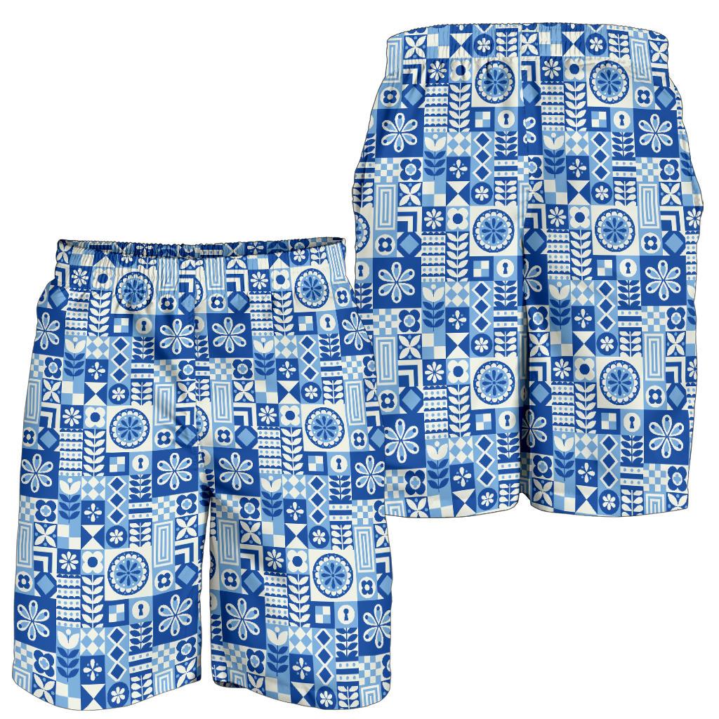 Swedish Print Pattern Mens Shorts-JTAMIGO.COM