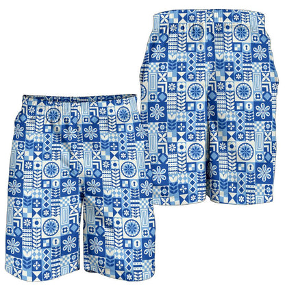 Swedish Print Pattern Mens Shorts-JTAMIGO.COM