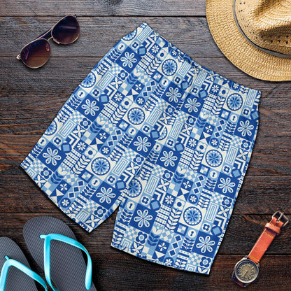 Swedish Print Pattern Mens Shorts-JTAMIGO.COM