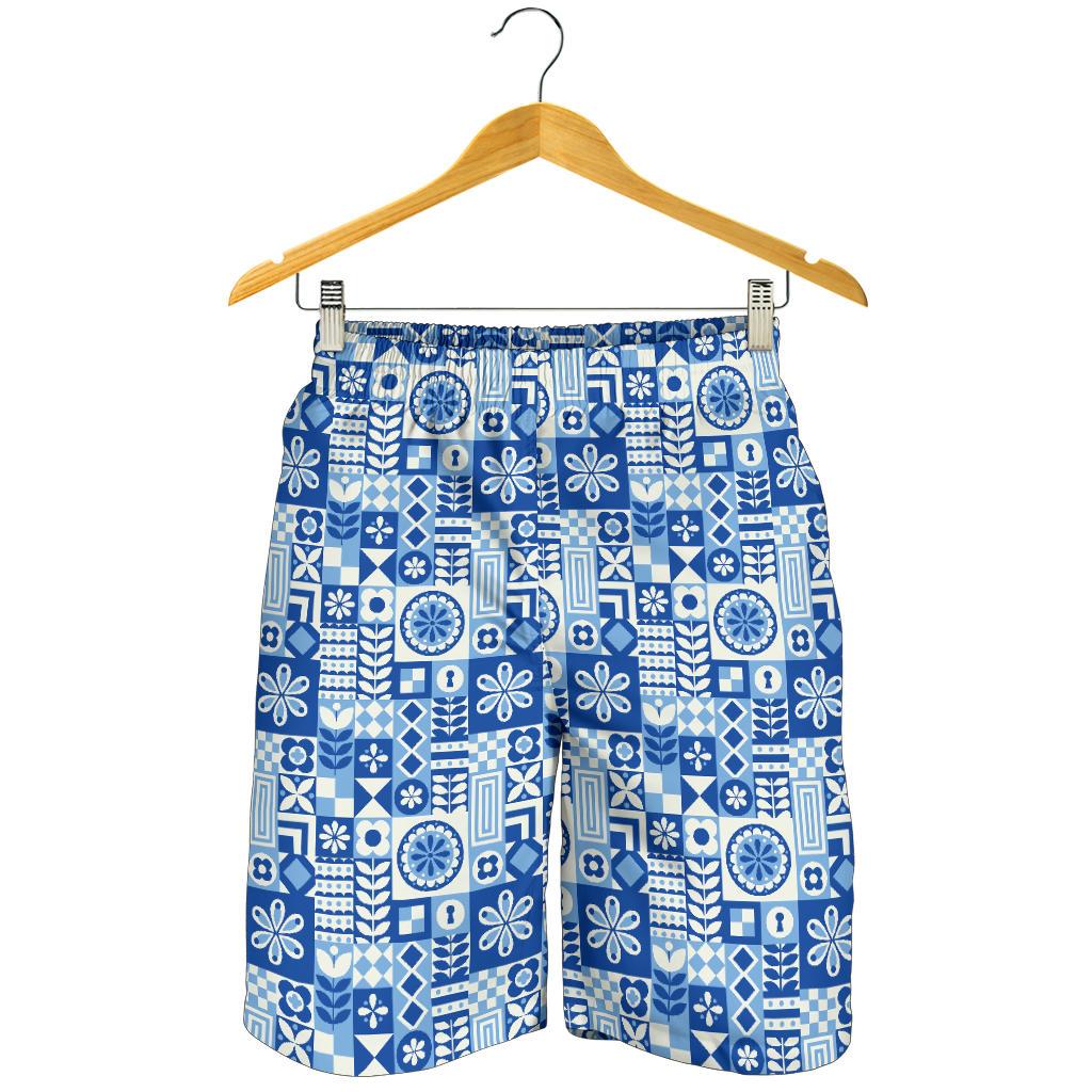 Swedish Print Pattern Mens Shorts-JTAMIGO.COM