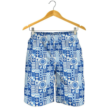 Swedish Print Pattern Mens Shorts-JTAMIGO.COM