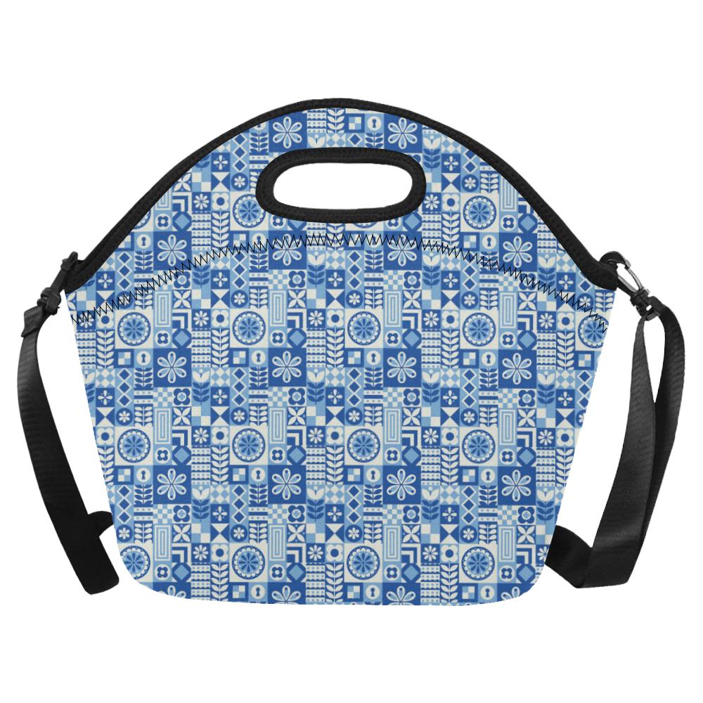 Swedish Print Pattern Neoprene Lunch Bag (Model 1669)(Large)-JTAMIGO.COM