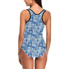 Swedish Print Pattern One Piece Swimsuit-JTAMIGO.COM