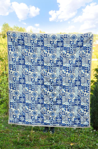 Swedish Print Pattern Premium Quilt-JTAMIGO.COM