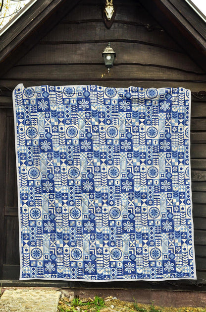 Swedish Print Pattern Premium Quilt-JTAMIGO.COM