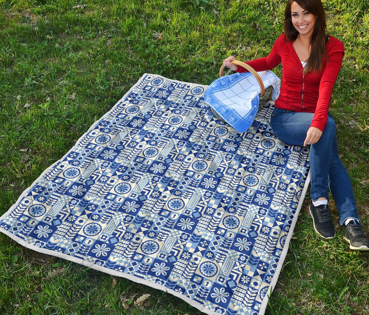 Swedish Print Pattern Premium Quilt-JTAMIGO.COM