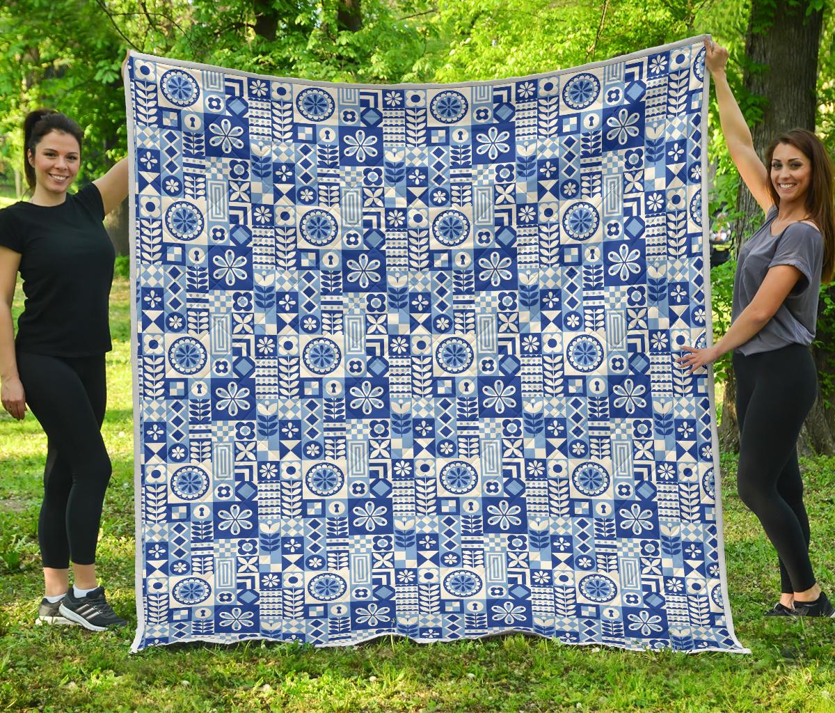 Swedish Print Pattern Premium Quilt-JTAMIGO.COM