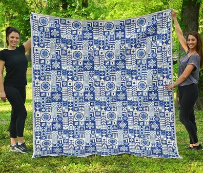 Swedish Print Pattern Premium Quilt-JTAMIGO.COM