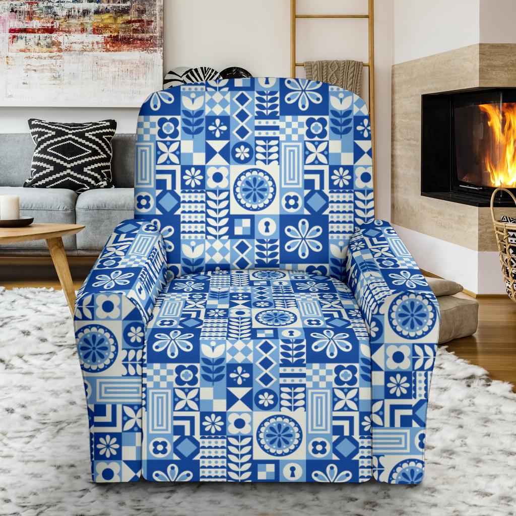 Swedish Print Pattern Single Sofa Slipcover -JTAMIGO.COM