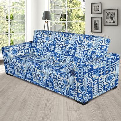 Swedish Print Pattern Sofa Slipcover-JTAMIGO.COM