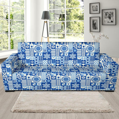 Swedish Print Pattern Sofa Slipcover-JTAMIGO.COM