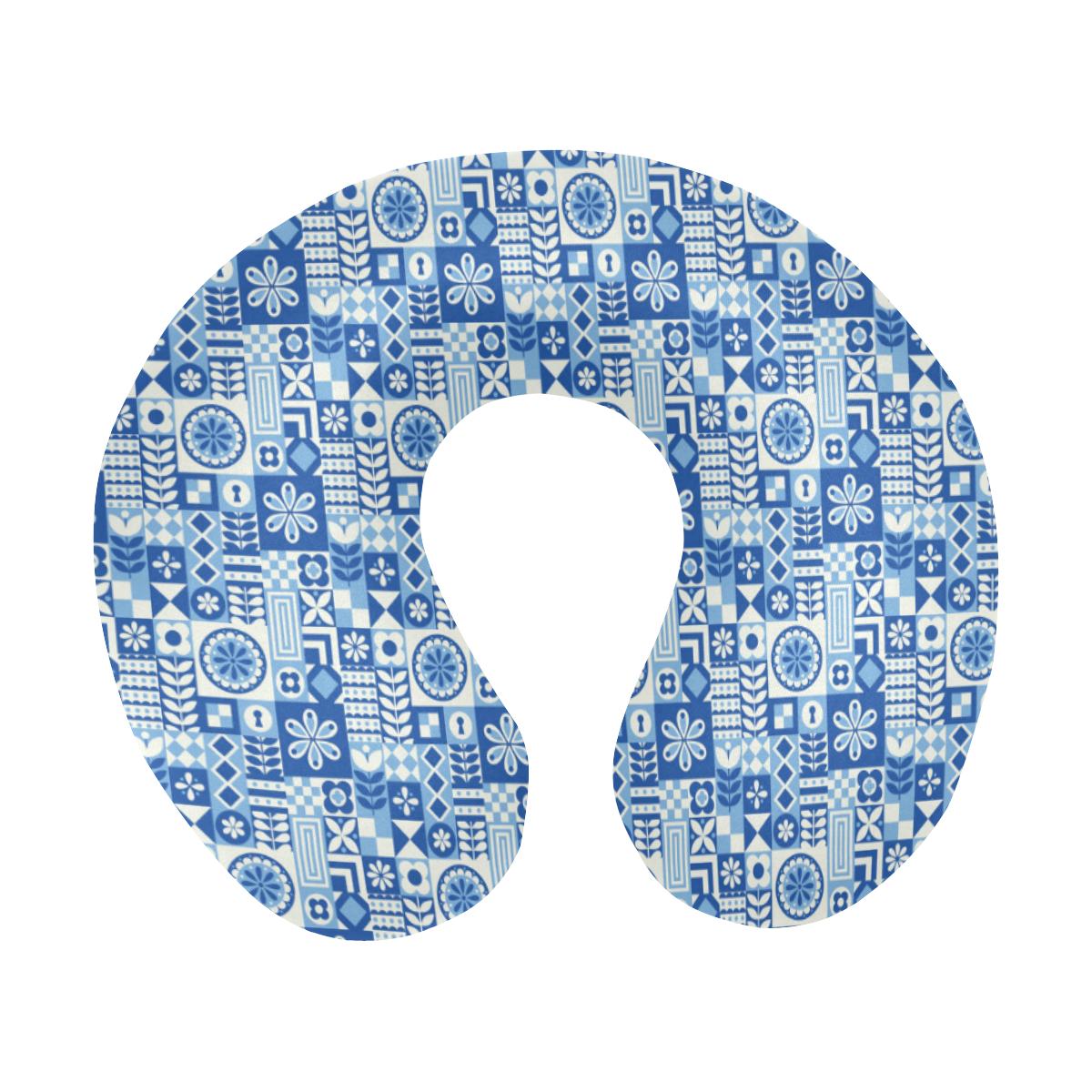Swedish Print Pattern U-Shaped Travel Neck Pillow-JTAMIGO.COM