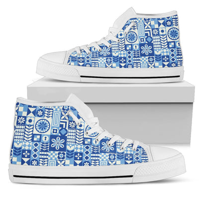 Swedish Print Pattern Women High Top Shoes