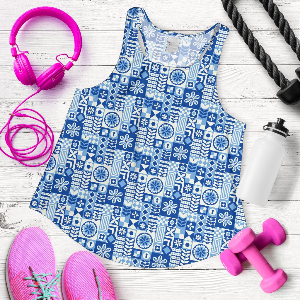 Swedish Print Pattern Women Racerback Tank Top