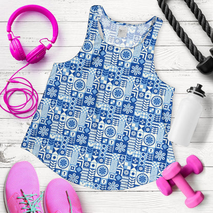 Swedish Print Pattern Women Racerback Tank Top