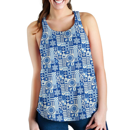 Swedish Print Pattern Women Racerback Tank Top