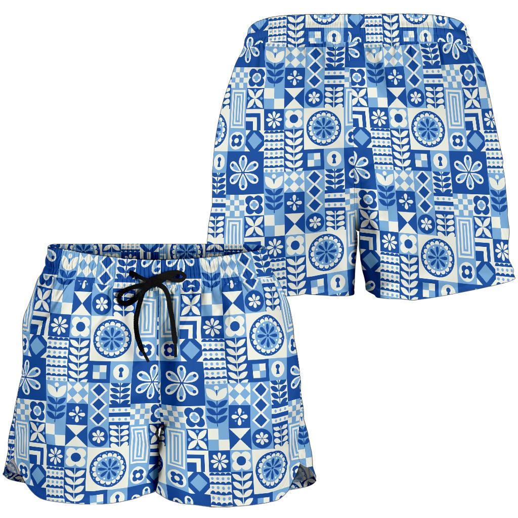Swedish Print Pattern Women Shorts-JTAMIGO.COM
