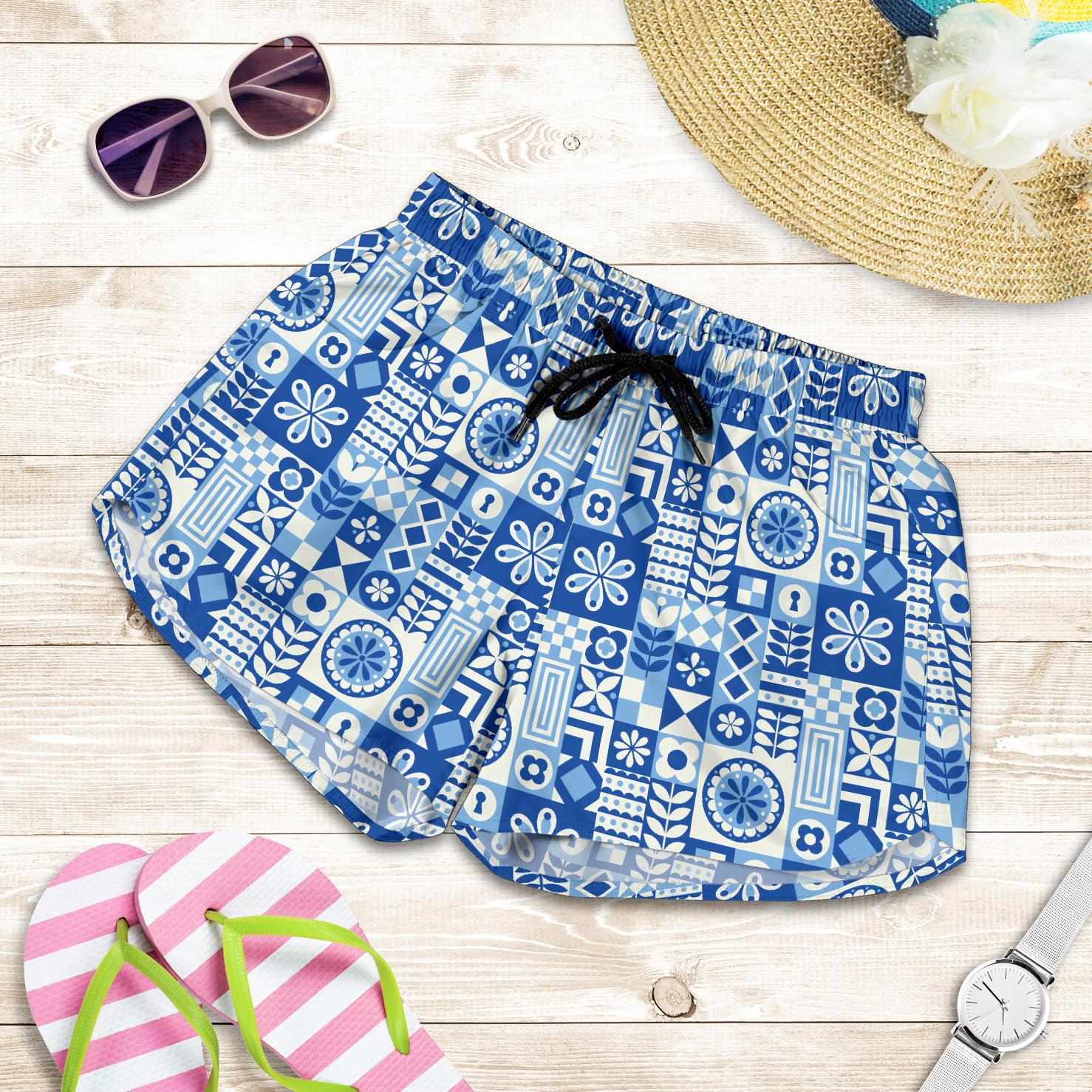 Swedish Print Pattern Women Shorts-JTAMIGO.COM