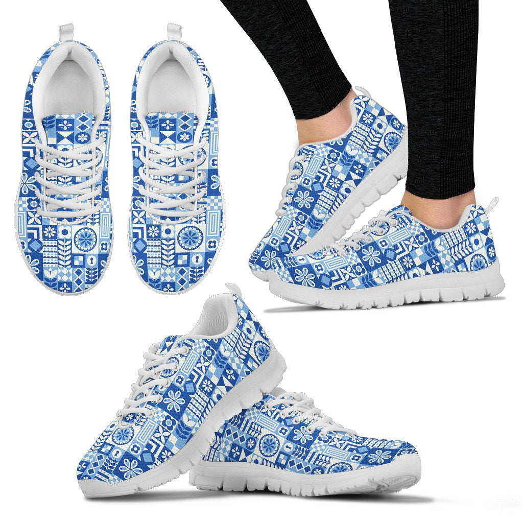 Swedish Print Pattern Women Sneakers Shoes