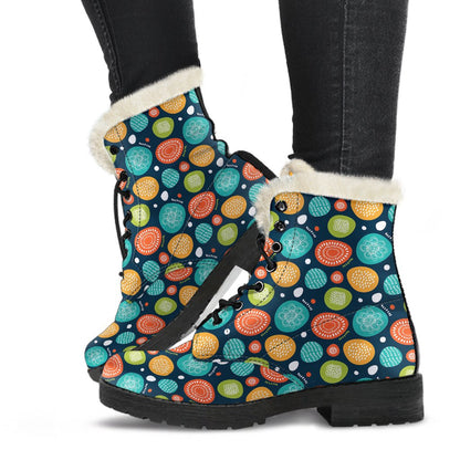 Swedish Themed Design Faux Fur Leather Boots-JTAMIGO.COM