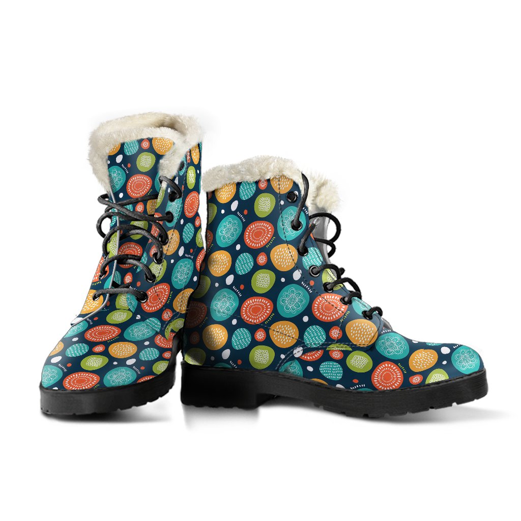 Swedish Themed Design Faux Fur Leather Boots-JTAMIGO.COM