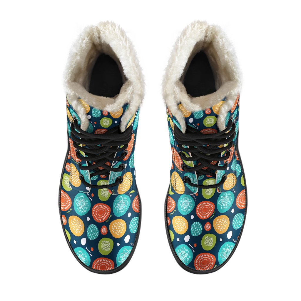 Swedish Themed Design Faux Fur Leather Boots-JTAMIGO.COM