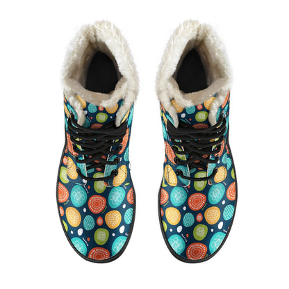 Swedish Themed Design Faux Fur Leather Boots-JTAMIGO.COM