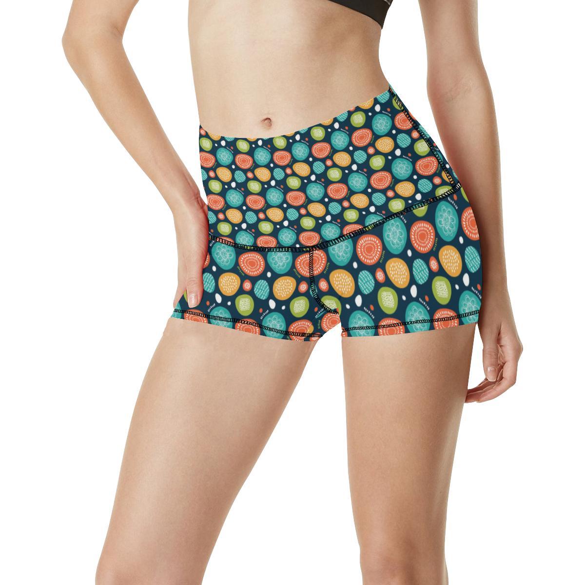 Swedish Themed Design High Waisted Spandex Shorts-JTAMIGO.COM