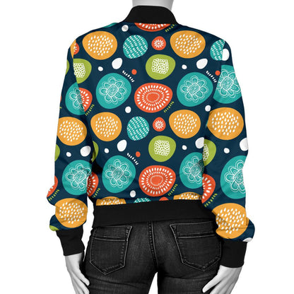 Swedish Themed Design Women Casual Bomber Jacket