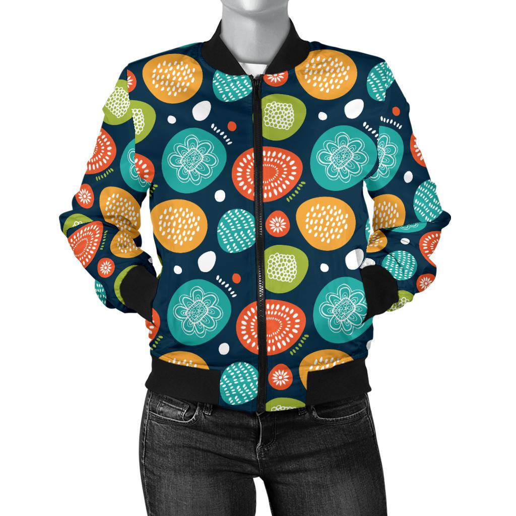 Swedish Themed Design Women Casual Bomber Jacket