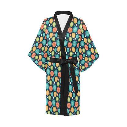 Swedish Themed Design Women Short Kimono Robe