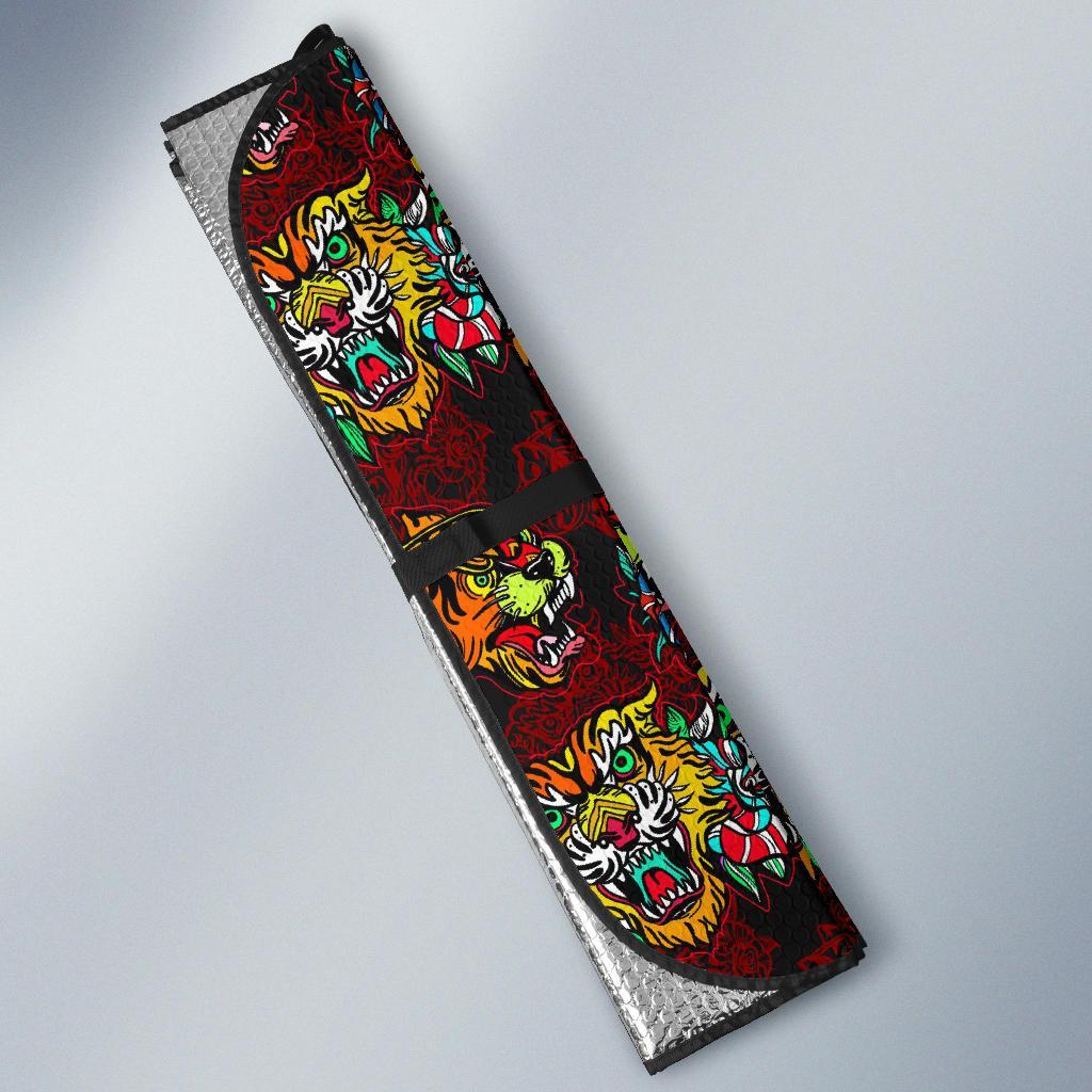 Tattoo Tiger Colorful Design Car Sun Shade For Windshield