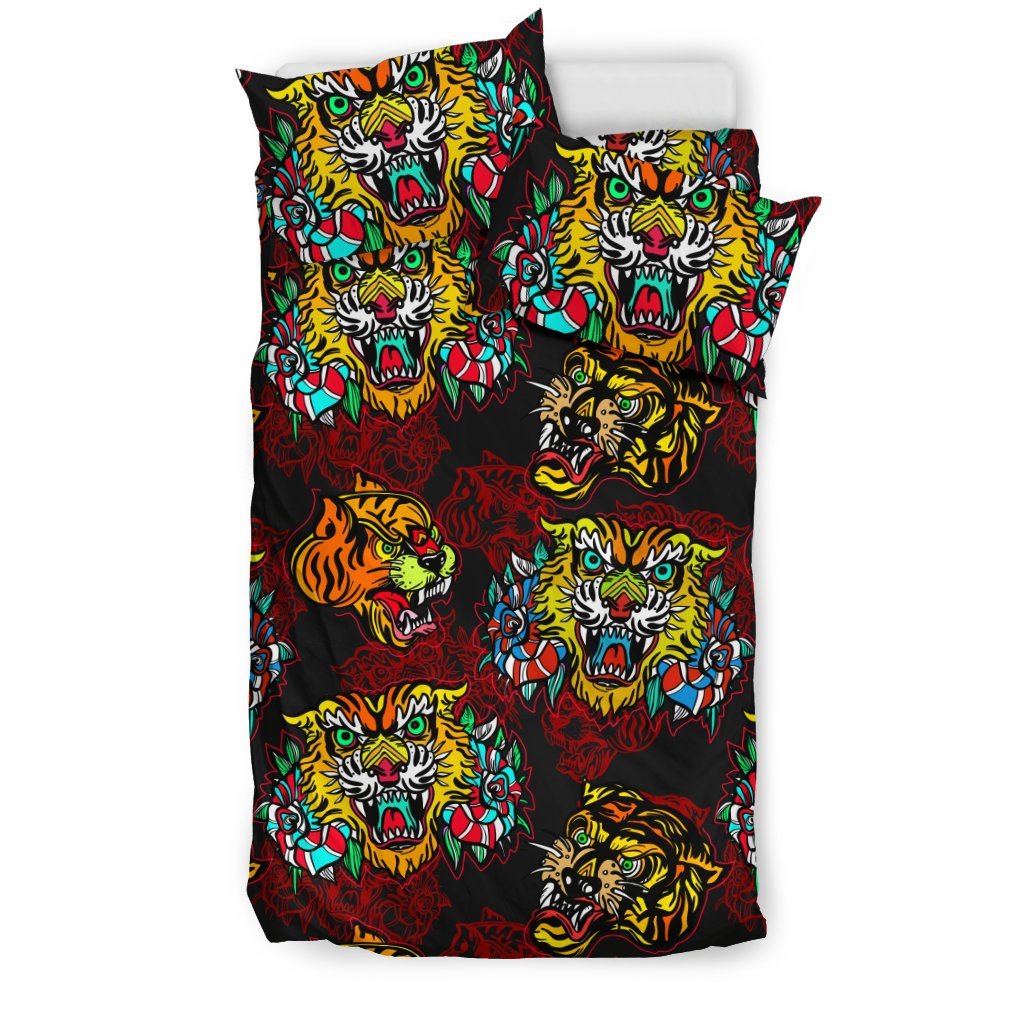Tattoo Tiger Colorful Design Duvet Cover Bedding Set