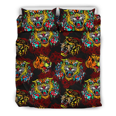 Tattoo Tiger Colorful Design Duvet Cover Bedding Set