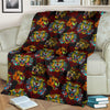 Tattoo Tiger Colorful Design Fleece Blanket