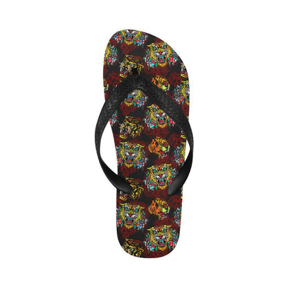Tattoo Tiger Colorful Design Flip Flops-JTAMIGO.COM
