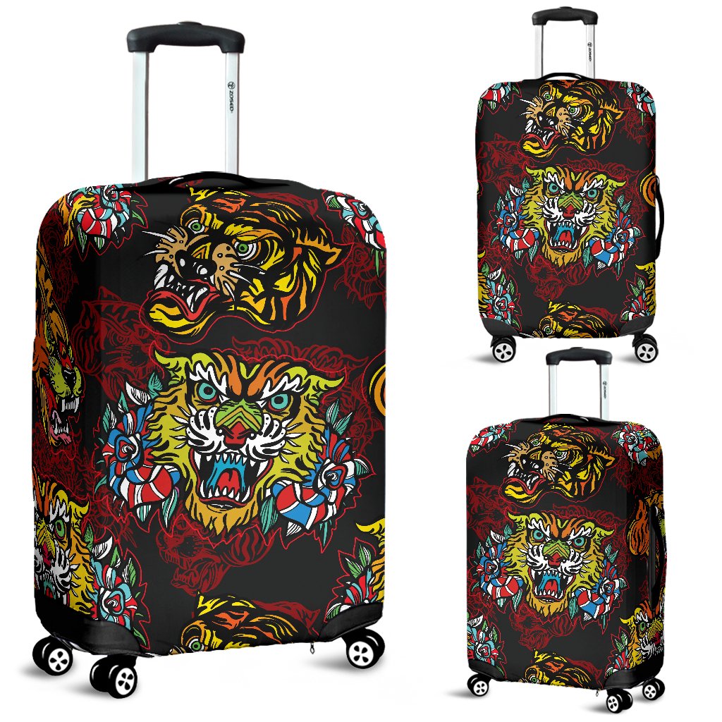 Tattoo Tiger Colorful Design Luggage Cover Protector