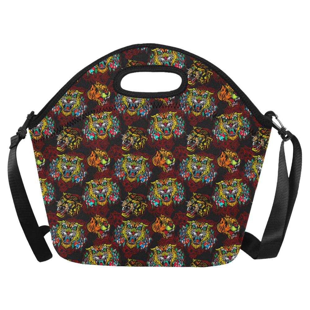 Tattoo Tiger Colorful Design Neoprene Lunch Bag (Model 1669)(Large)-JTAMIGO.COM