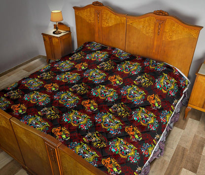Tattoo Tiger Colorful Design Premium Quilt-JTAMIGO.COM