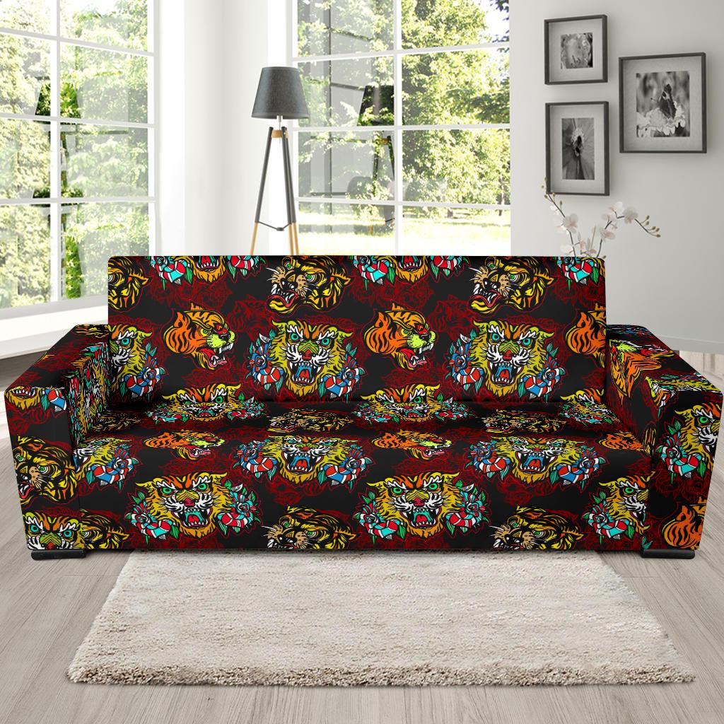Tattoo Tiger Colorful Design Sofa Slipcover-JTAMIGO.COM