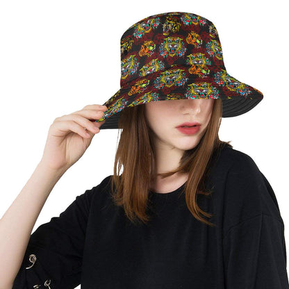 Tattoo Tiger Colorful Design Unisex Bucket Hat