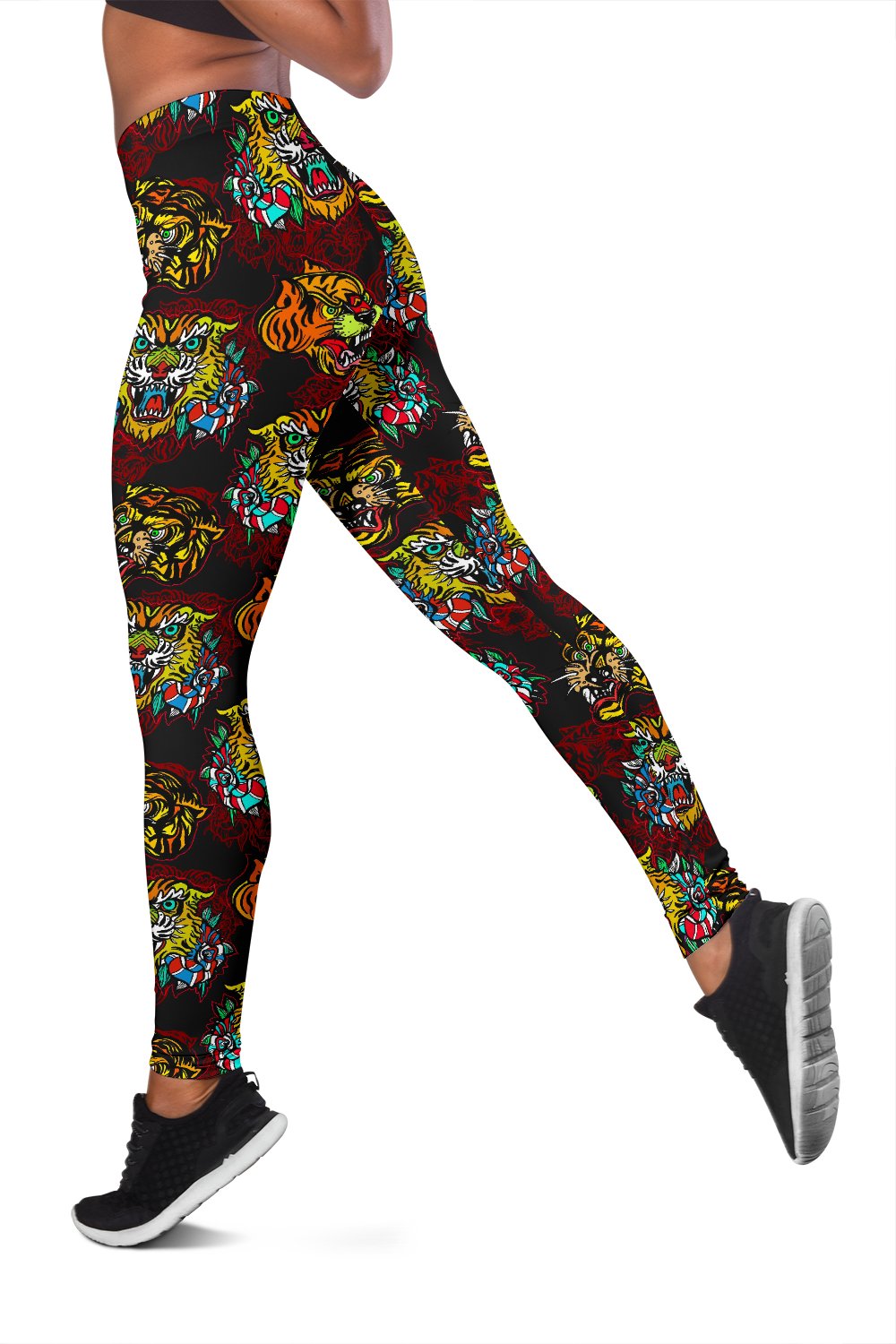 Tattoo Tiger Colorful Design Women Leggings