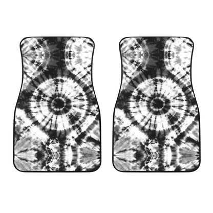 Tie Dye Black White Design Print Car Floor Mats