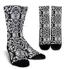 Tie Dye Black White Design Print Crew Socks