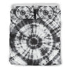 Tie Dye Black White Design Print Duvet Cover Bedding Set