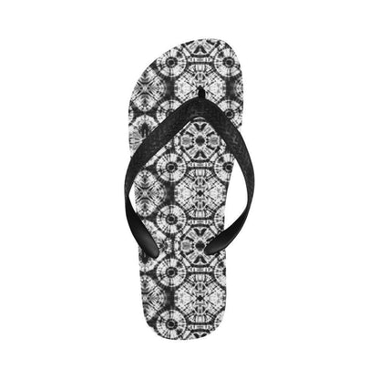 Tie Dye Black White Design Print Flip Flops-JTAMIGO.COM