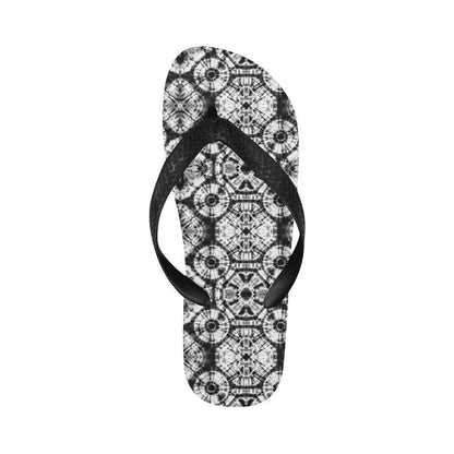 Tie Dye Black White Design Print Flip Flops-JTAMIGO.COM